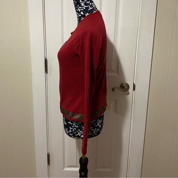 Xhilaration Women's Acrylic Button Up Cardigan With Jacquard Ribbon Trim Small - Picture 9 of 16